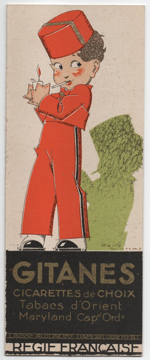 吉塔奈斯香烟，约 1930 年（模板印刷品） 作者 雷内·文森特