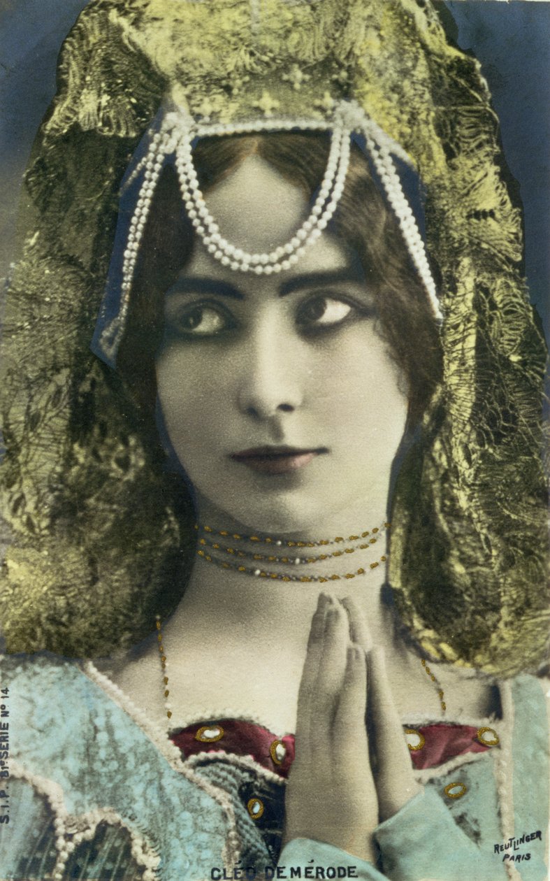 描绘舞者Cleo de Merode的明信片（1875-1966）（彩色照片） 作者 罗伊特林根工作室
