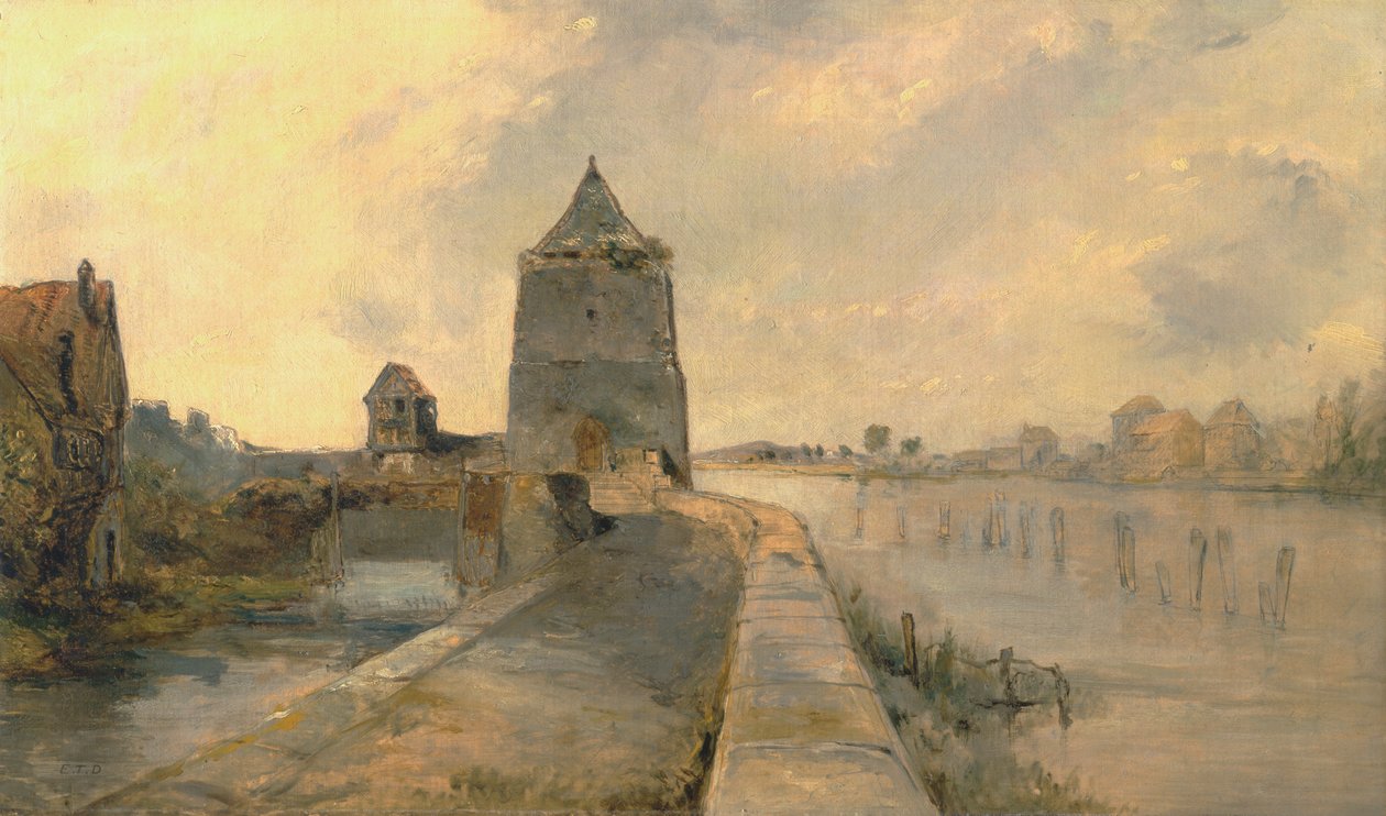 康斯坦茨的莱茵河 (Konstanz-am-Rhein) 作者 爱德华·托马斯·丹尼尔（Edward Thomas Daniell）