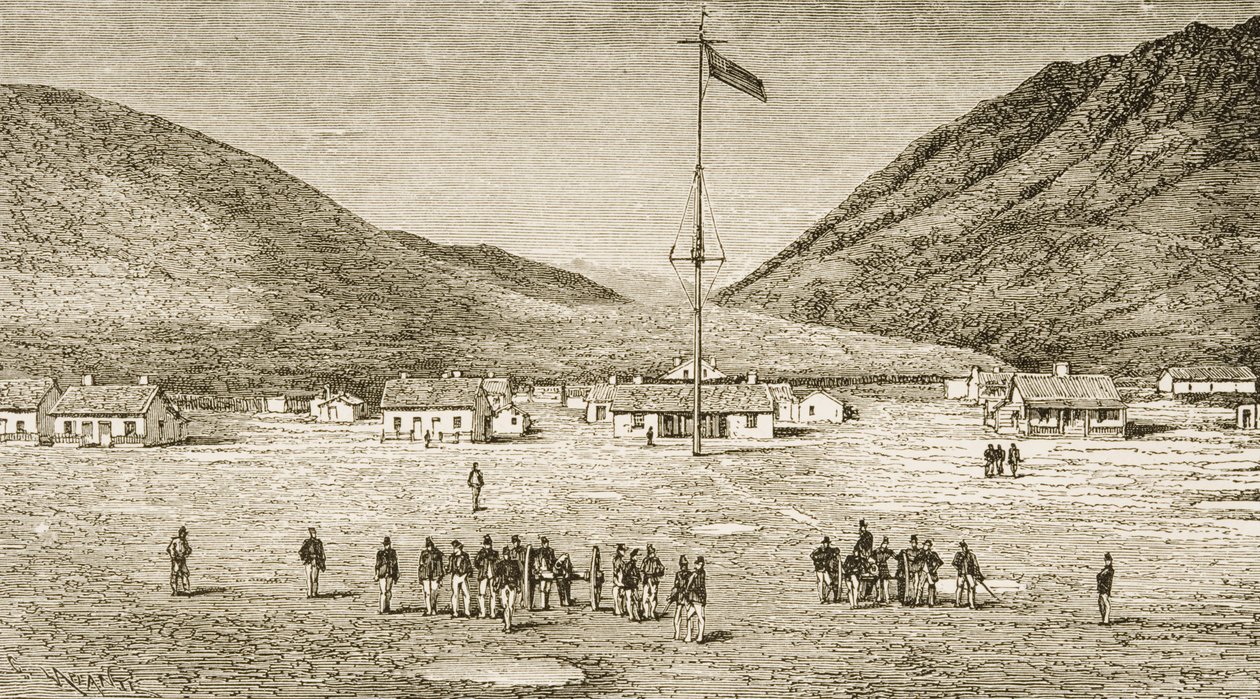 道格拉斯堡营地和红色小山沟在犹他州盐湖城附近，1870年代，1880年 作者 塞缪尔·曼宁牧师