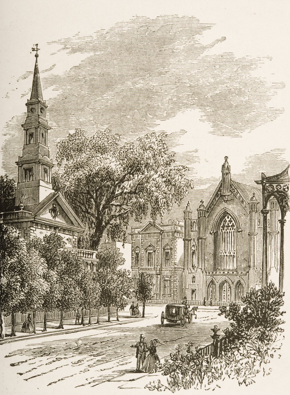 圣马克教堂位于Bowery，纽约，1880年 作者 塞缪尔·曼宁牧师