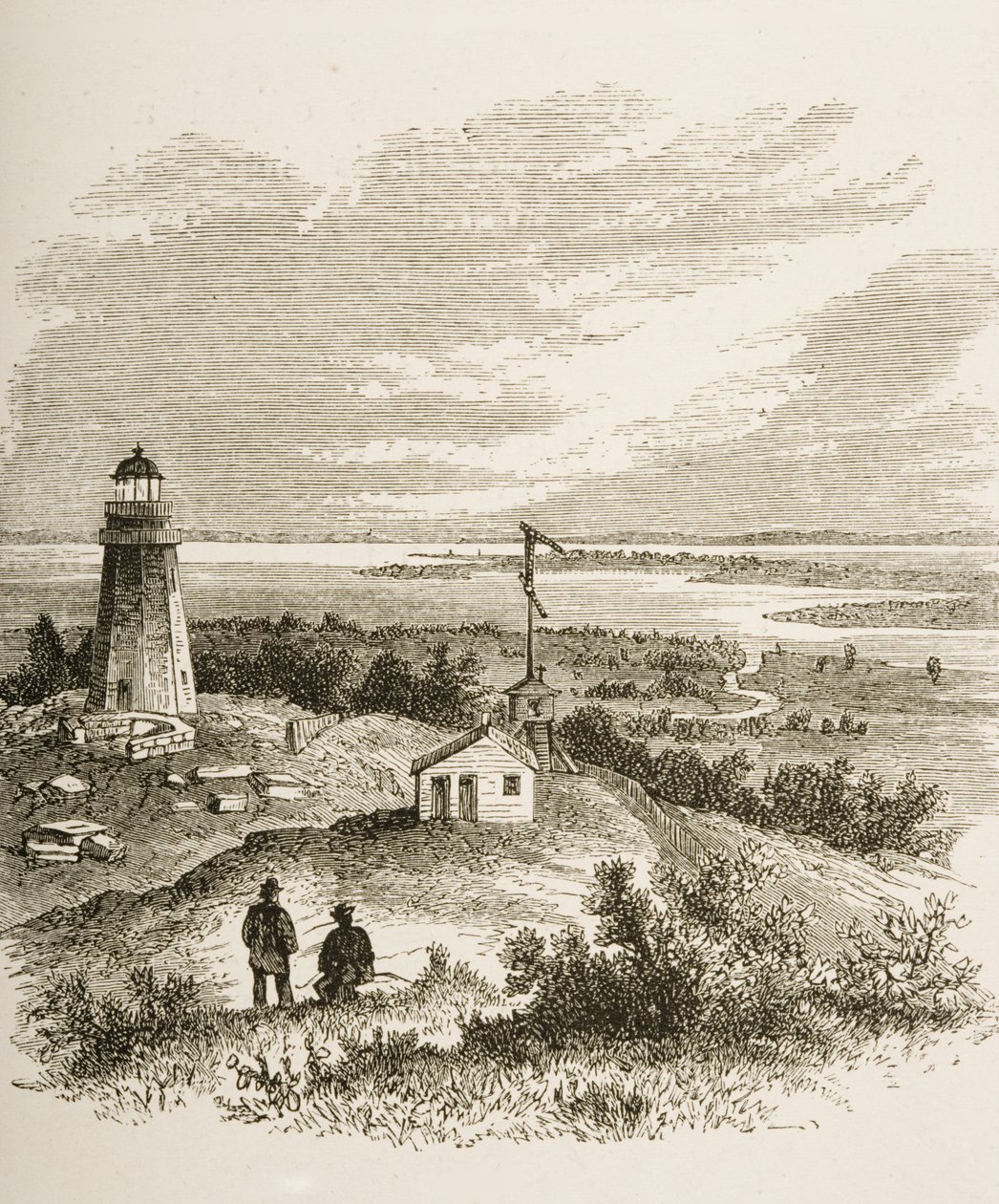 Sandy Hook新泽西，从1870年代的灯塔看，1880年 作者 塞缪尔·曼宁牧师