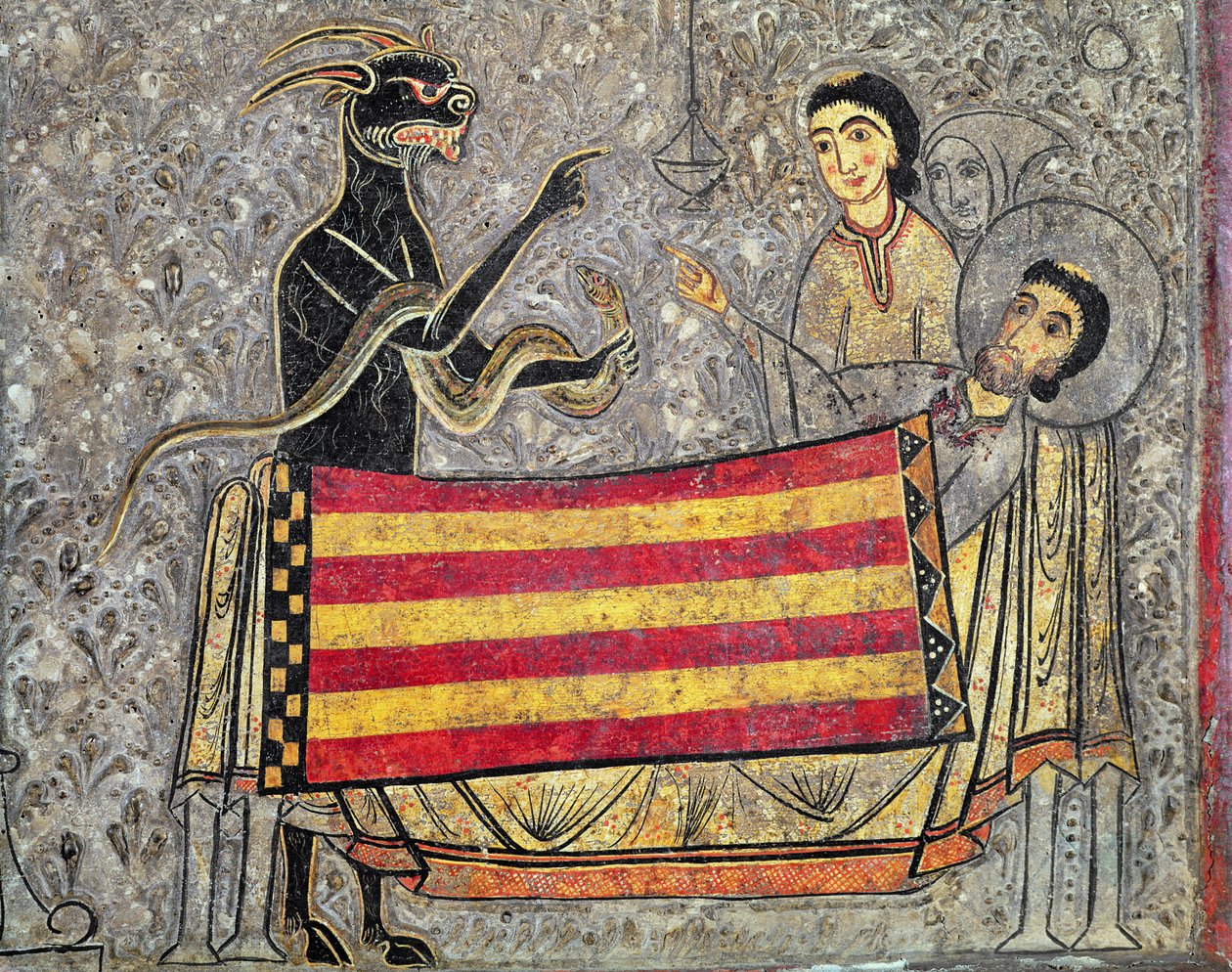 图尔圣马丁之死，详细信息来自Chia的圣马丁教堂正面，1150-1200（面板上的蛋彩画）（细节498163） 作者 Ribagorça工作坊Johannes Pintor