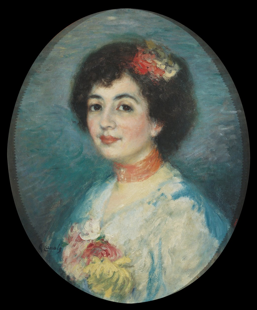 Amouroux夫人的肖像，艺术家嫂子 作者 里卡德运河