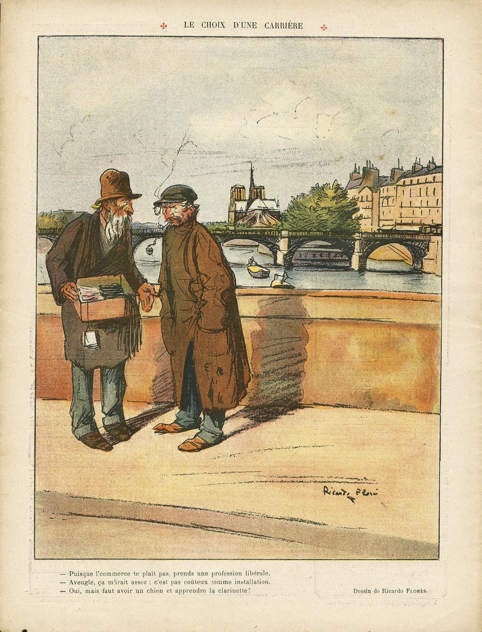 Illustration by Ricardo Flores (1878-1918) in Le Rire, 06/03/09 - Le choix d