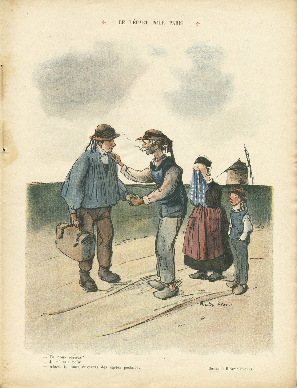 Illustration of Ricardo Flores (1878-1918) in Le Rire 作者 里卡多·弗洛雷斯（Ricardo Flores）