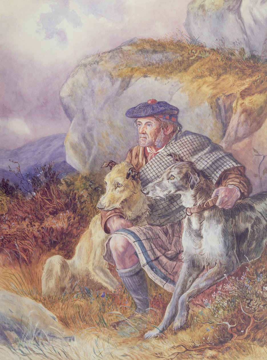 Ghillie和Deerhounds，1874年 作者 理查德·安斯德尔