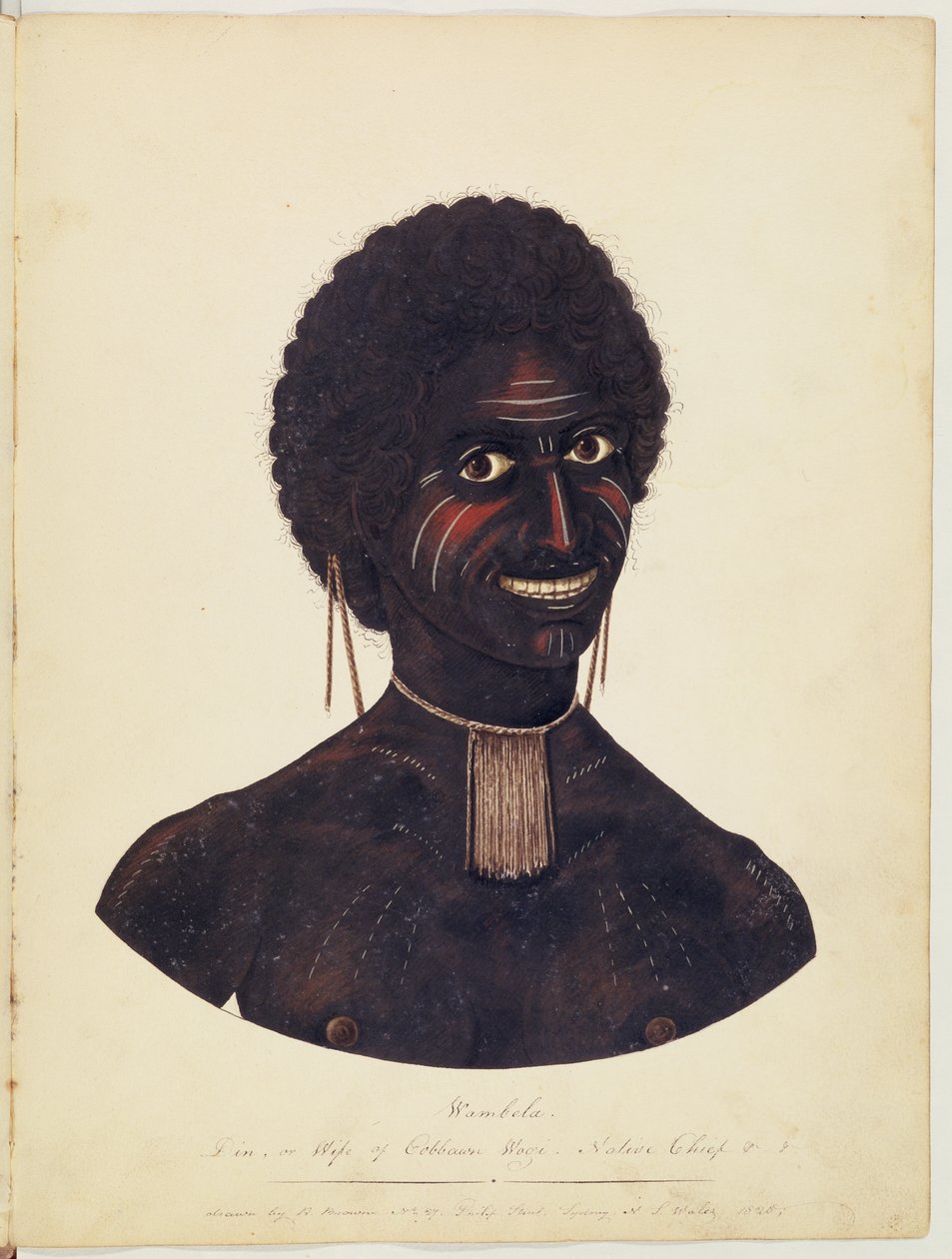 Wambela，Cobbawn Wogi的妻子，1820年新南威尔士州Port Stephen的土着酋长 作者 理查德·布朗