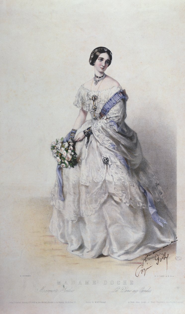 Eugenie Doche女士的肖像扮演Marguerite Gautier，&39;La Dame aux Camelias&39; 作者 理查德·巴克纳