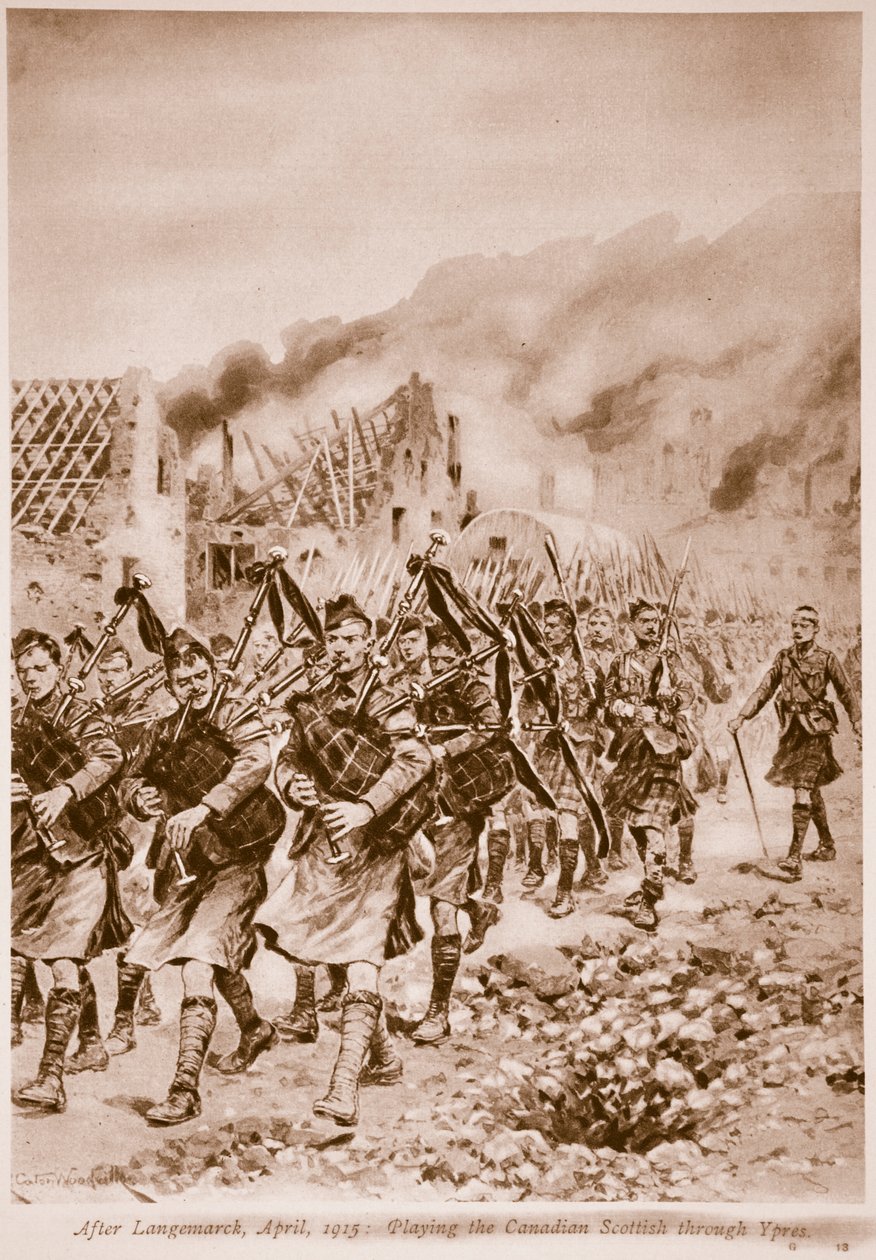 1915年4月Langemarck之后：通过Ypres扮演加拿大苏格兰人 作者 理查德·卡顿·伍德维尔初级