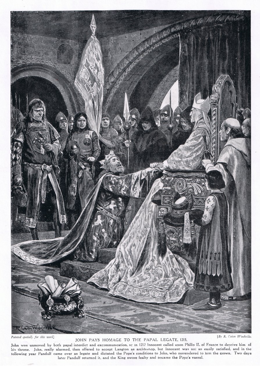 约翰向1920年代的Papal Legate AD1213致敬 作者 理查德·卡顿·伍德维尔初级