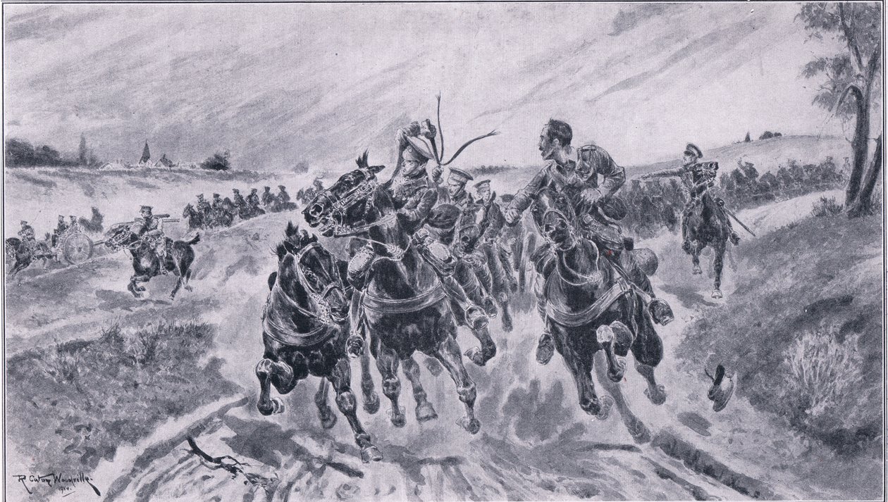 英国炮兵在1914年的The Great War The Amalgamated Press Limited中进入Mons战役 作者 理查德·卡顿·伍德维尔