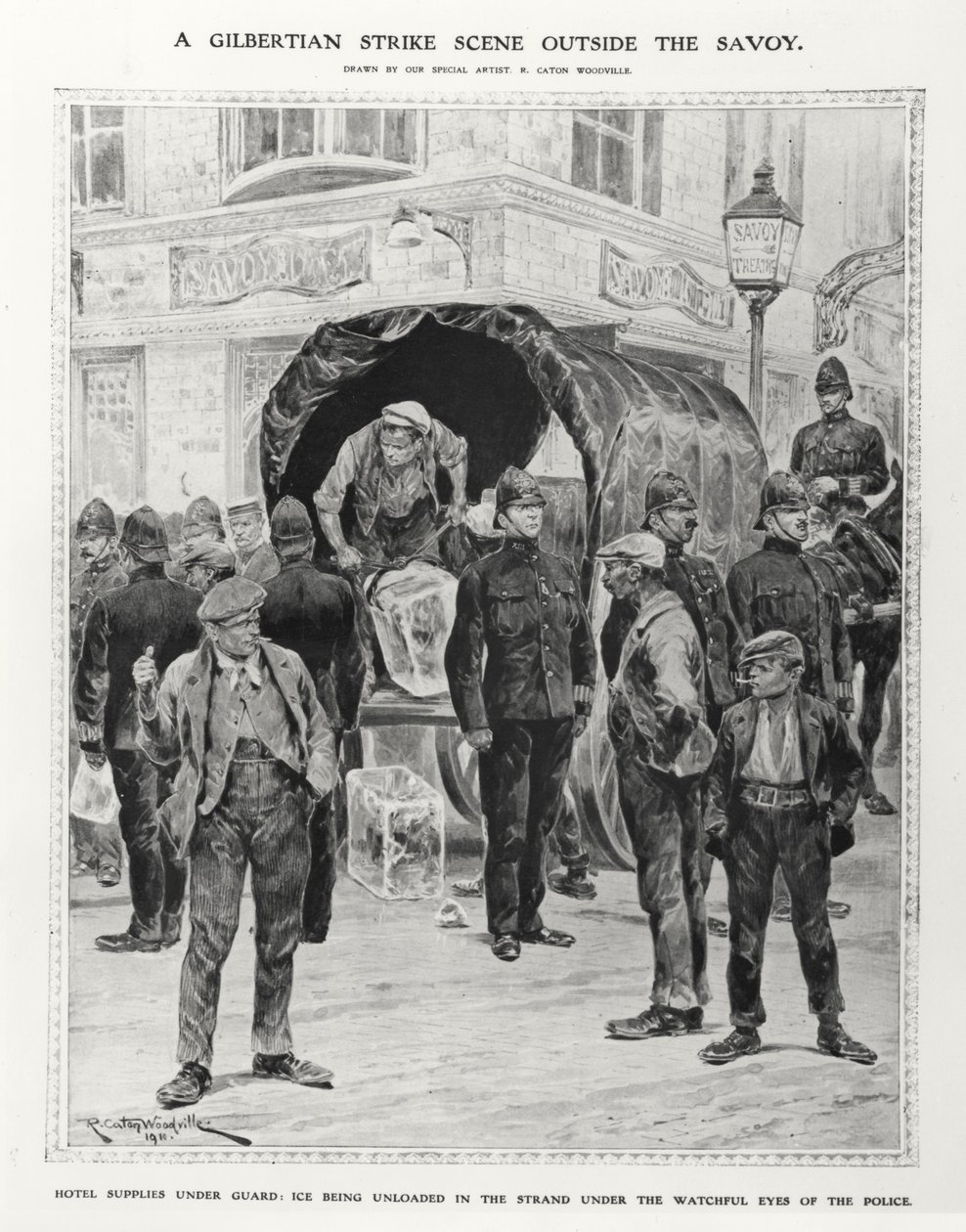 1910年萨沃伊以外的吉尔伯特罢工现场 作者 理查德·卡顿在伍德维尔之后