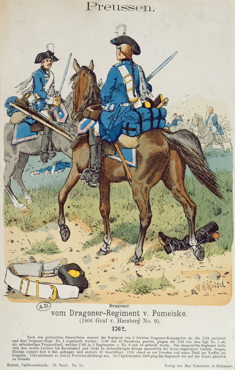 1762年，军团在Pomeiske的龙骑兵队，1889年 作者 理查德·诺特尔