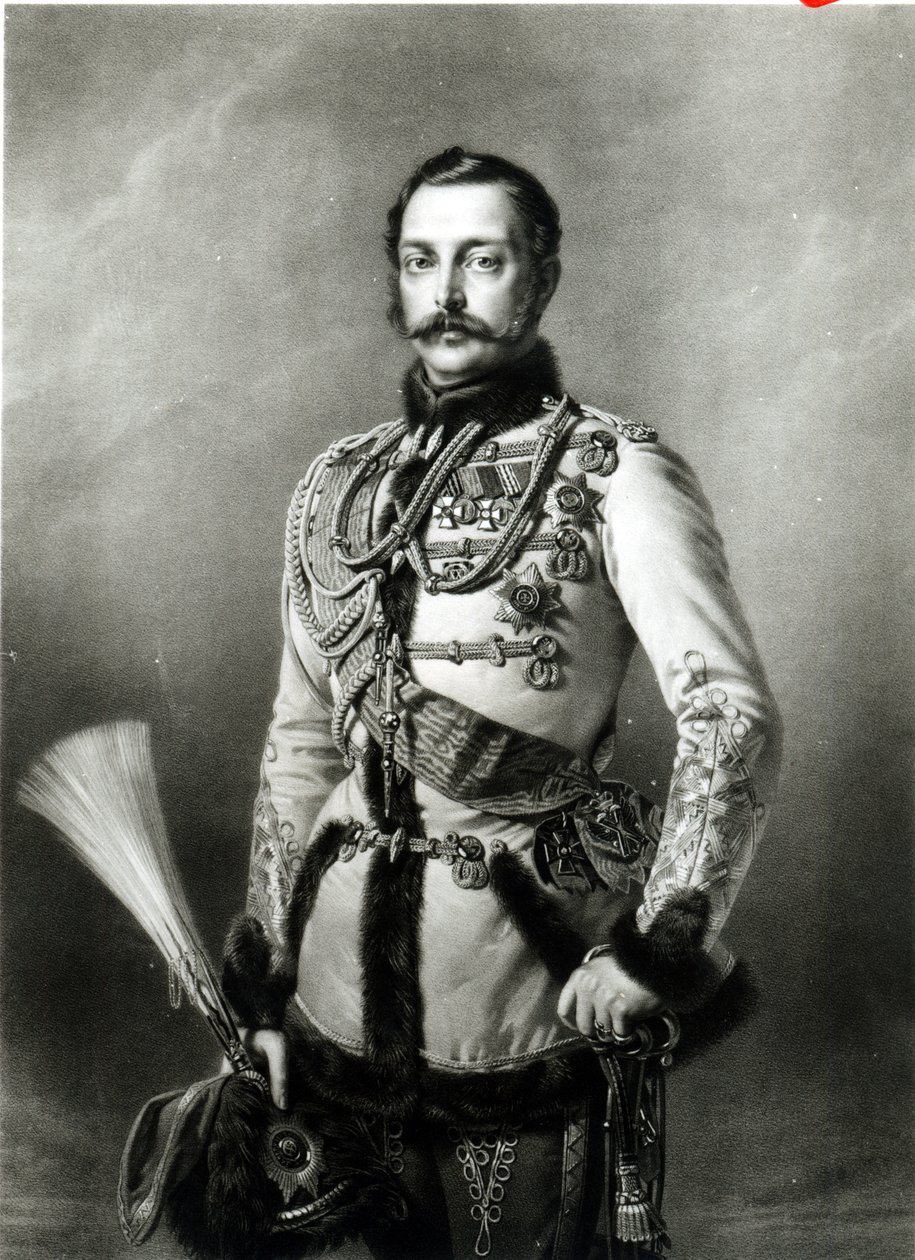 1858年由Dietmar Ullrich和Smirnoff雕刻的俄罗斯亚历山大二世（1818-81） 作者 理查德·劳切特