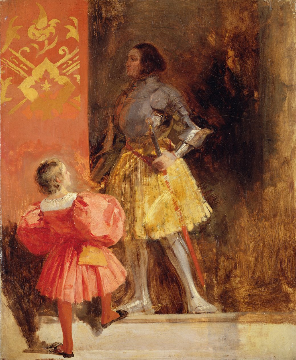 骑士和佩奇，c.1826 作者 理查德·帕克斯·博宁顿