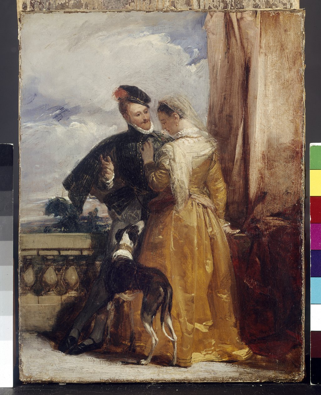 Amy Robsart（第1560页）和Robert Dudley，莱斯特伯爵（1532-88）c.1827 作者 理查德·帕克斯·博宁顿