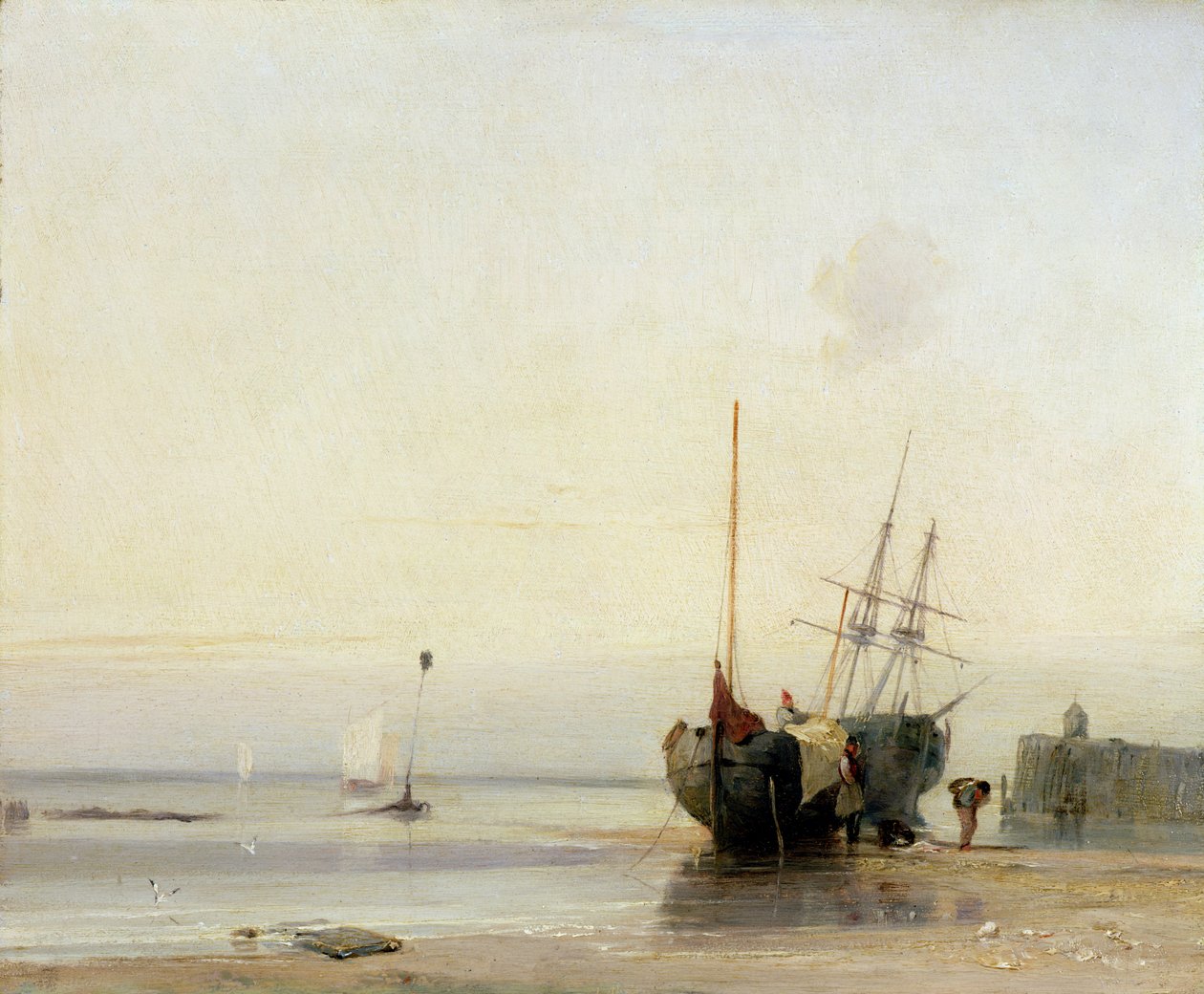 Calais Pier，c.1823-24 作者 理查德·帕克斯·博宁顿