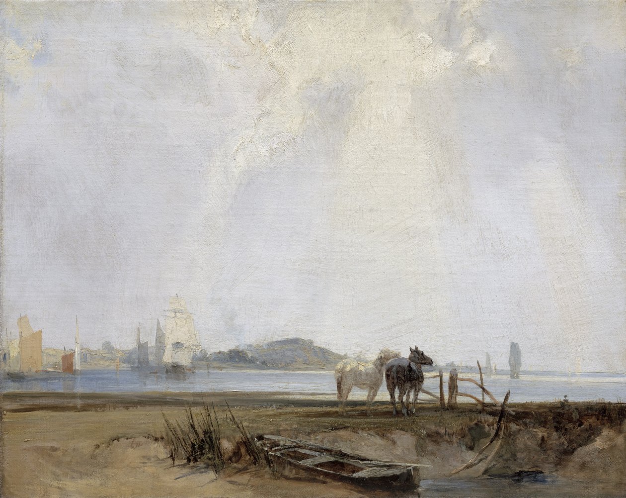 在Quillebeuf附近，c.1824-25 作者 理查德·帕克斯·博宁顿