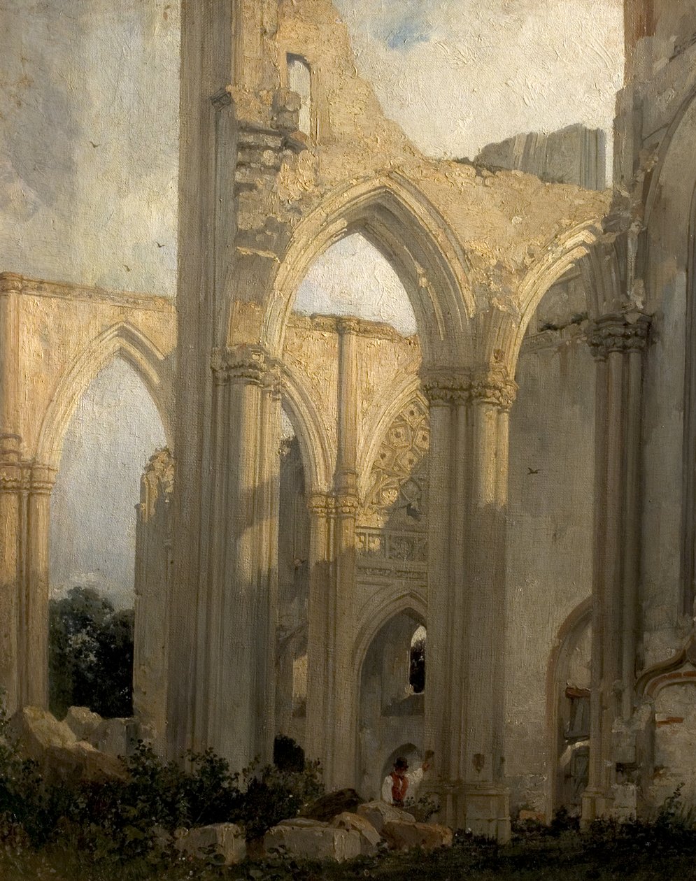 修道院St Bertain的废墟，St Omer，法国，1824年 作者 理查德·帕克斯·博宁顿