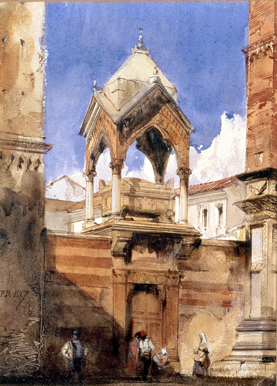 Castelloco墓，维罗纳，1827年 作者 理查德·帕克斯·博宁顿