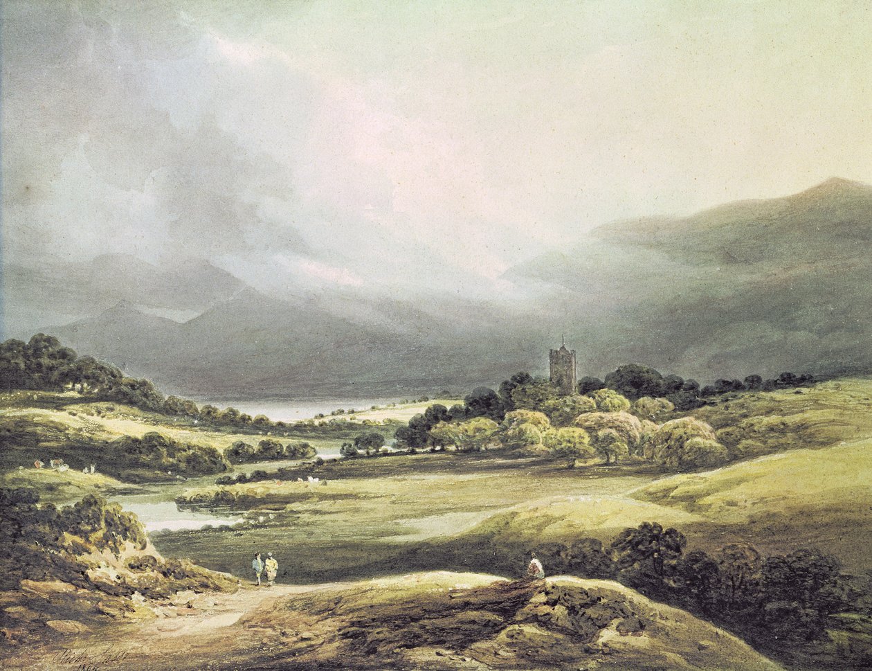 Dunloe城堡，基拉尼，1805年的视图 作者 理查德·萨斯（Richard Sasse）