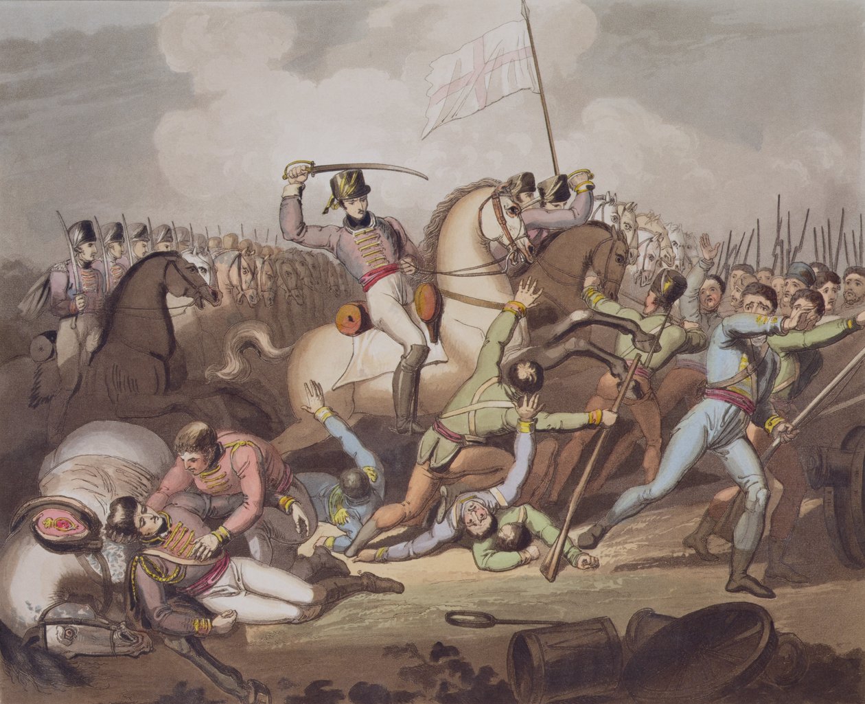 萨拉曼卡，1812年7月21日，来自“惠灵顿公爵的胜利”，由T. Fielding，酒吧雕刻。 1819 作者 理查德·韦斯特尔