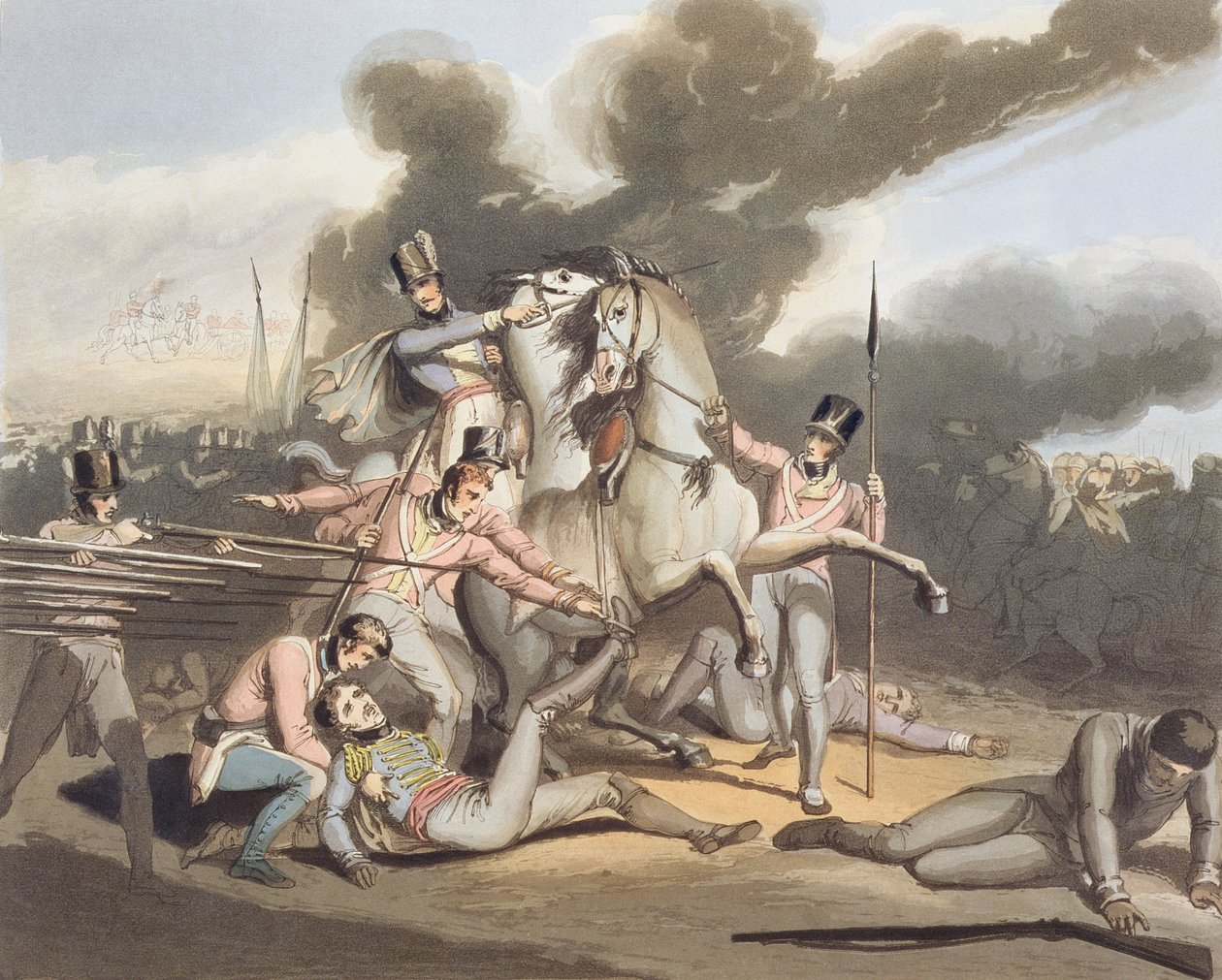塔拉维拉，1809年7月28日，来自“惠灵顿公爵的胜利”，由T. Fielding，酒吧雕刻。 1819 作者 理查德·韦斯特尔