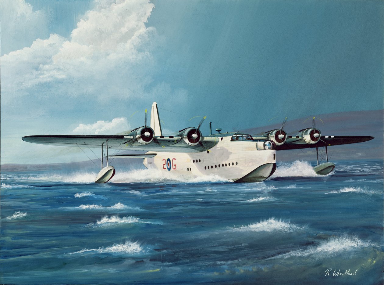 Short Sunderland，1999（wc＆gouache on board） 作者 理查德·惠特兰