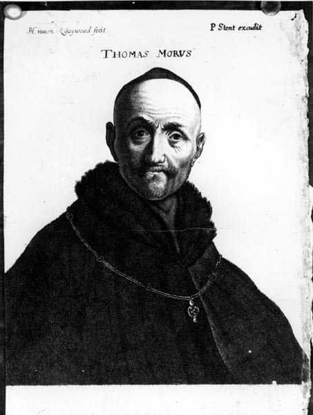 Thomas More（1478-1535）的肖像由Peter Stent雕刻（fl.1642-65） 作者 理查德·盖伍德
