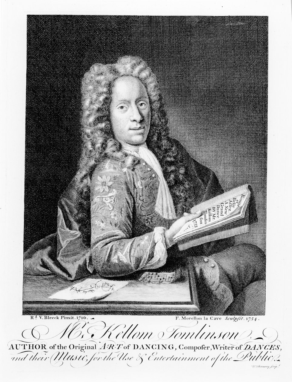 Kellom Tomlinson先生，最初的“舞蹈艺术”的作者。由Francois Morellon La Cave（1731年）雕刻，1754年 作者 理查德·范·布莱克