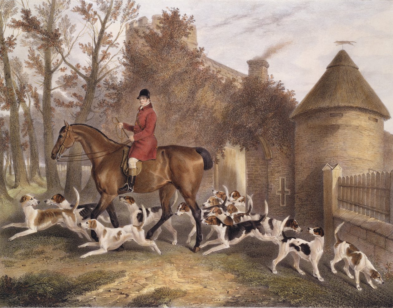 W. Sebright，亨茨曼到米尔顿猎犬，由JW Giles雕刻，1839年 作者 理查德·巴雷特·戴维斯