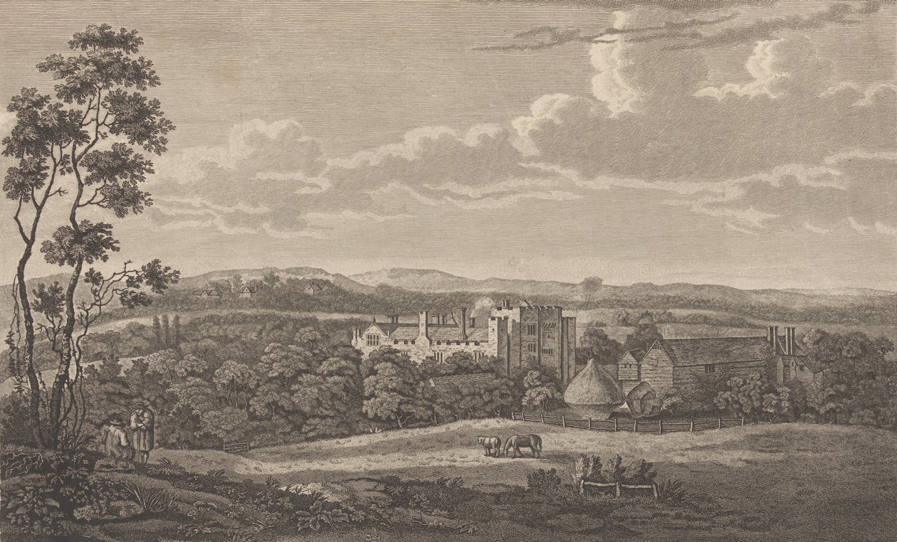 肯特郡的Hever城堡，来自Edward Hasted的《历史和地形》，1777-90。 作者 理查德·伯纳德·戈弗雷