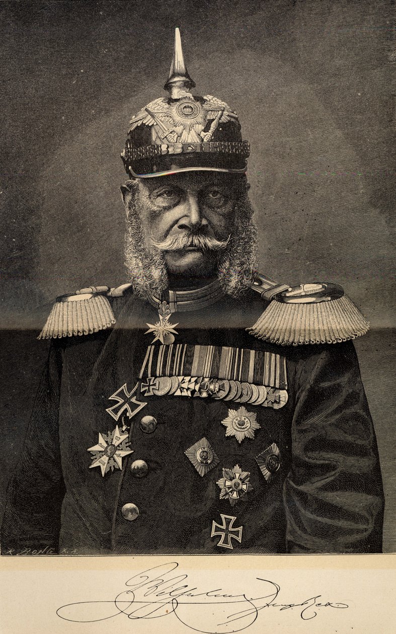 威廉一世1797-1888年，普鲁士国王和德国皇帝，1887年，享年90岁。 作者 理查德邦