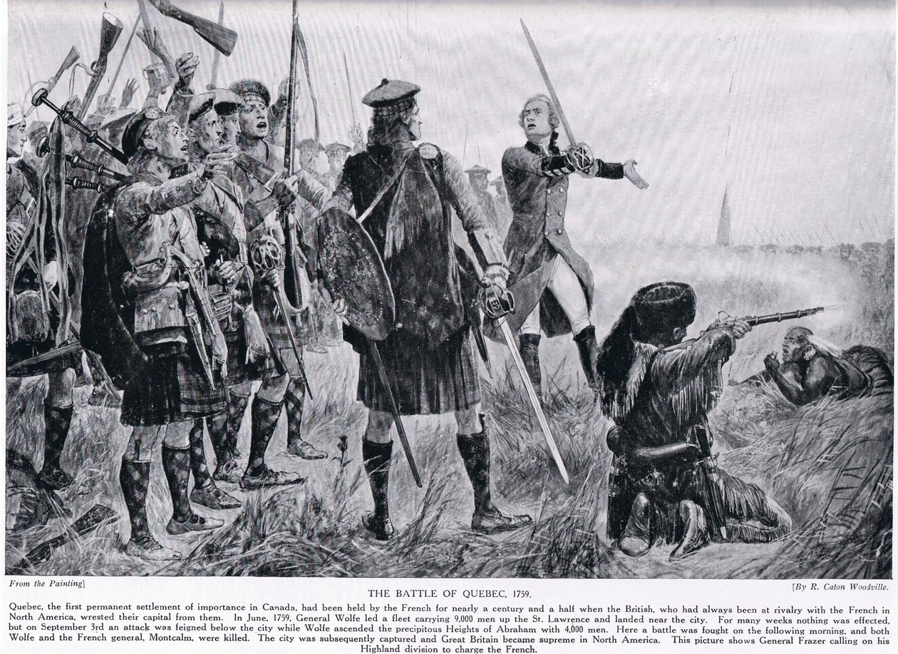 1759年的魁北克战役，来自&39;哈钦森的英国民族故事&39;，c.1923 作者 理查德·卡顿·伍德维尔