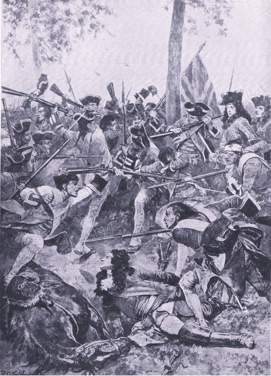 拉米勒斯战役，1706年5月23日：爱尔兰军团的袭击，英国陆地和海上战役的插图，1915年 作者 理查德·卡顿·伍德维尔初级