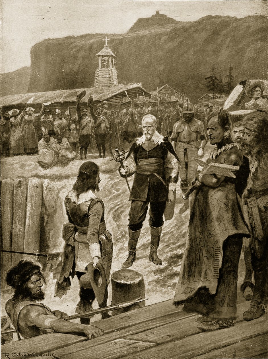 英国在魁北克的第一个立足点，来自“哈钦森的英国国家的故事”，c.1923 作者 理查德·卡顿·伍德维尔初级