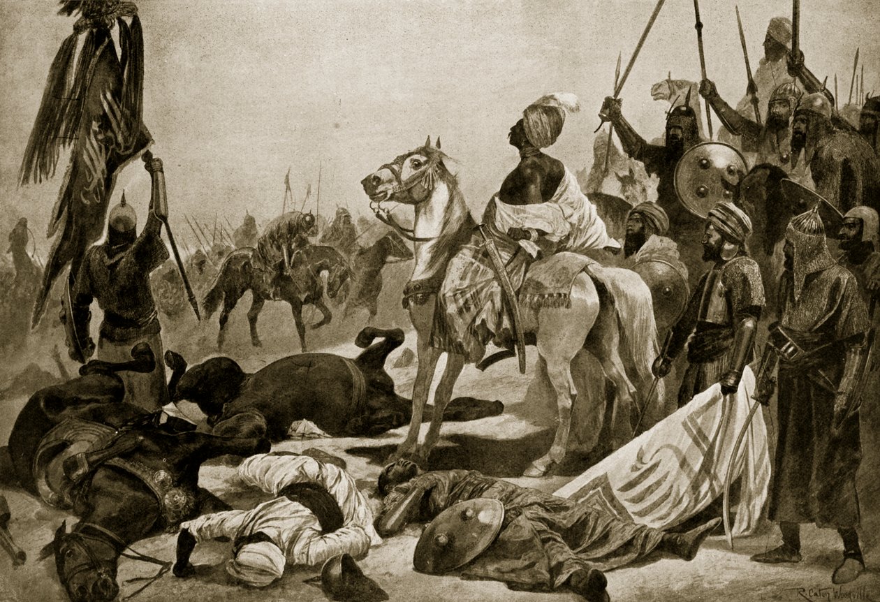 1780年Conjeveram的Hyder Ali，来自&39;哈钦森的英国民族故事&39;，c.1923 作者 理查德·卡顿·伍德维尔初级