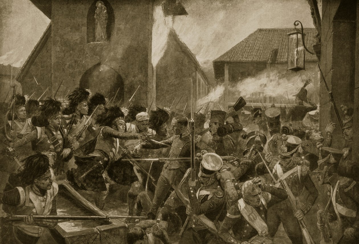 Corunna的第42位高地人，来自“哈钦森的英国民族故事”，c.1923 作者 理查德·卡顿·伍德维尔初级