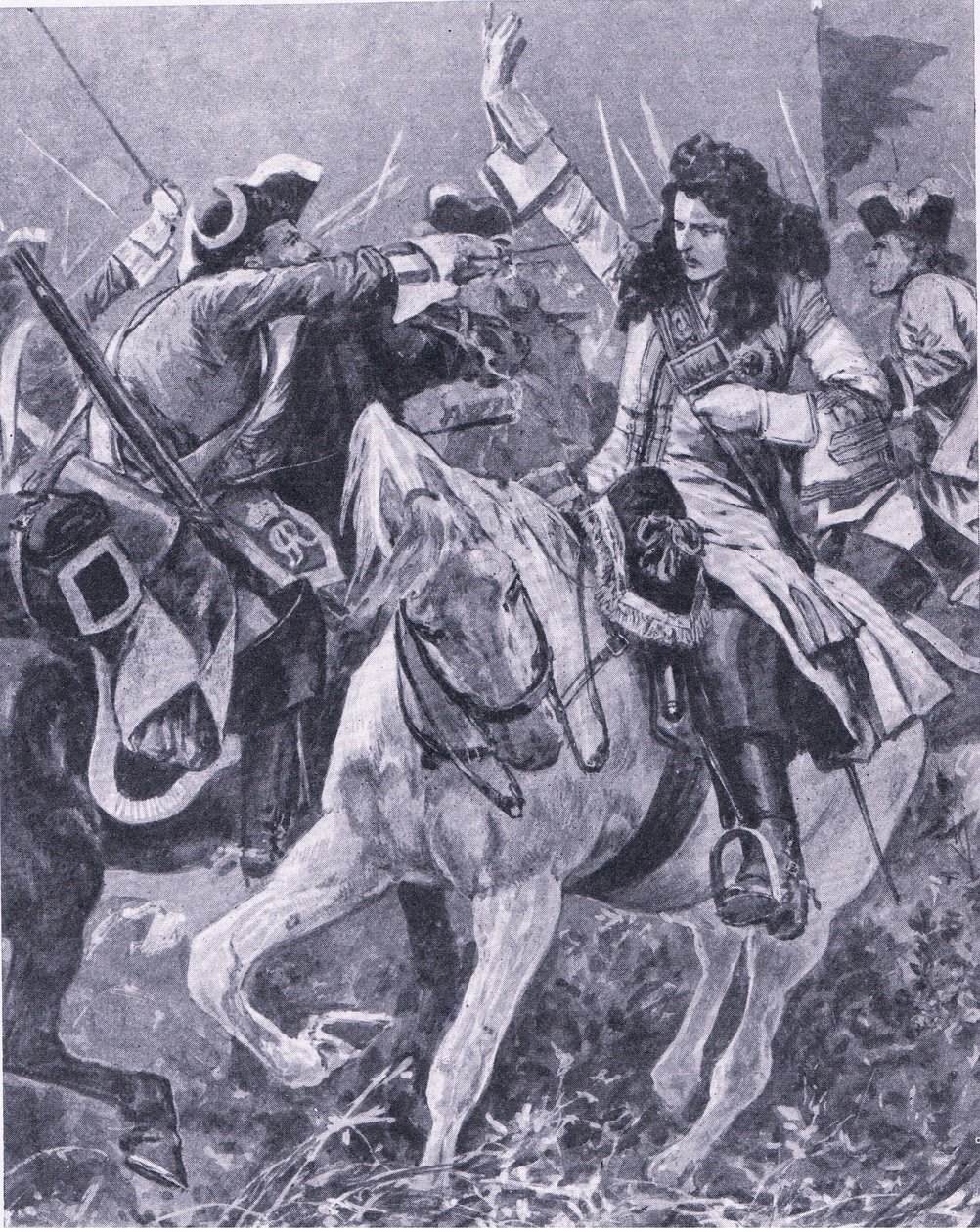 马尔佩凯特战役，1709年9月11日，英国陆地和海上战役的插图，1915年 作者 理查德·卡顿·伍德维尔初级