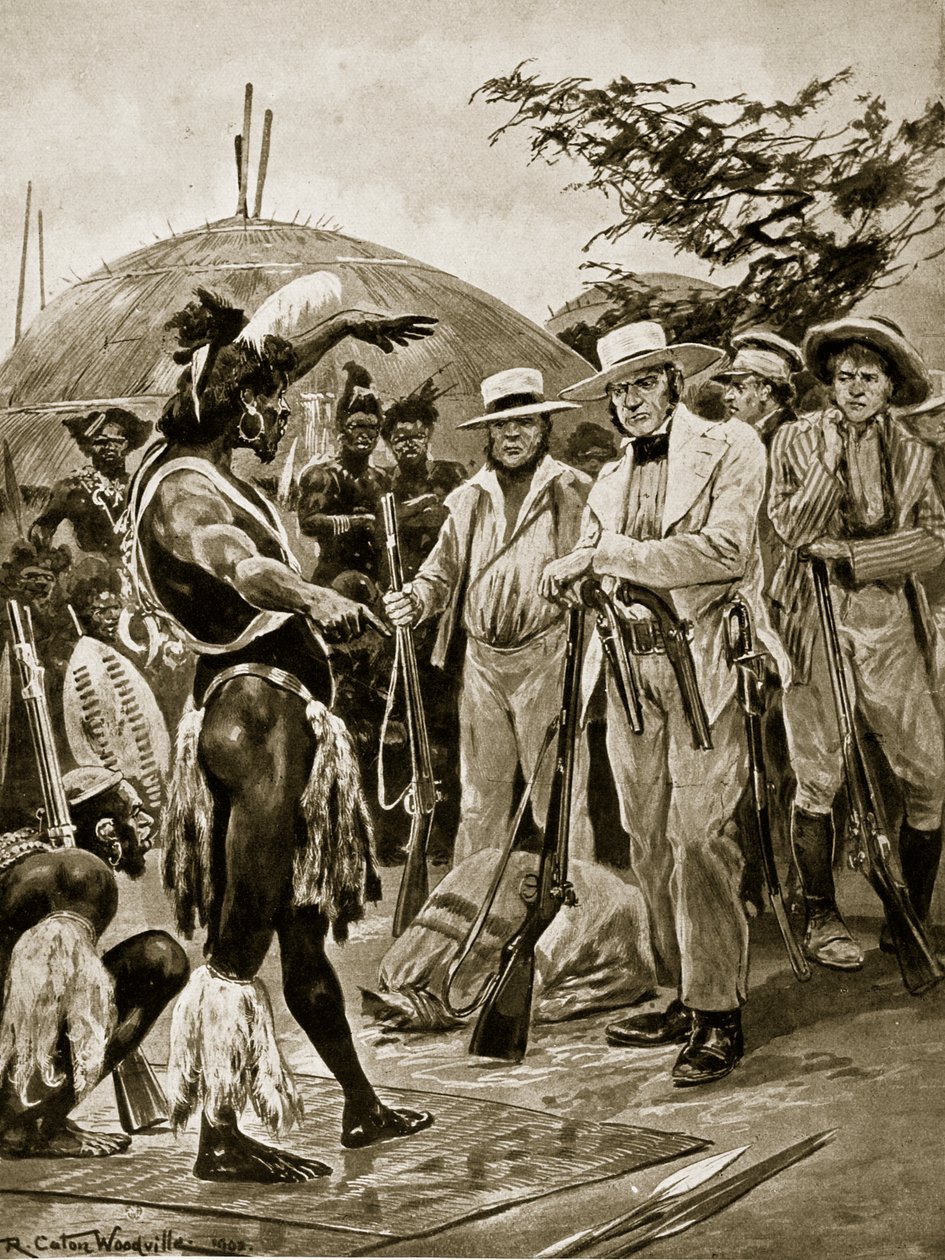 1824年纳塔尔的英国人，来自“哈钦森的英国民族故事”，c.1923 作者 理查德·卡顿·伍德维尔初级