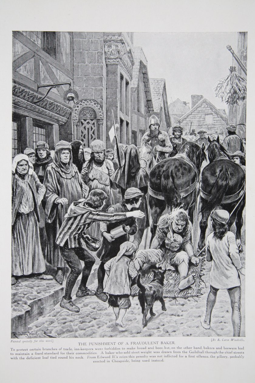 欺骗面包师的惩罚，来自&39;哈钦森的英国民族故事&39;，c.1923 作者 理查德·卡顿·伍德维尔初级