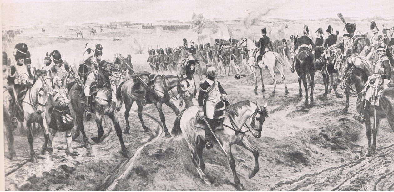 滑铁卢1815年6月18日：老卫兵，1915年英国陆地和海上战役的插图 作者 理查德·卡顿·伍德维尔初级