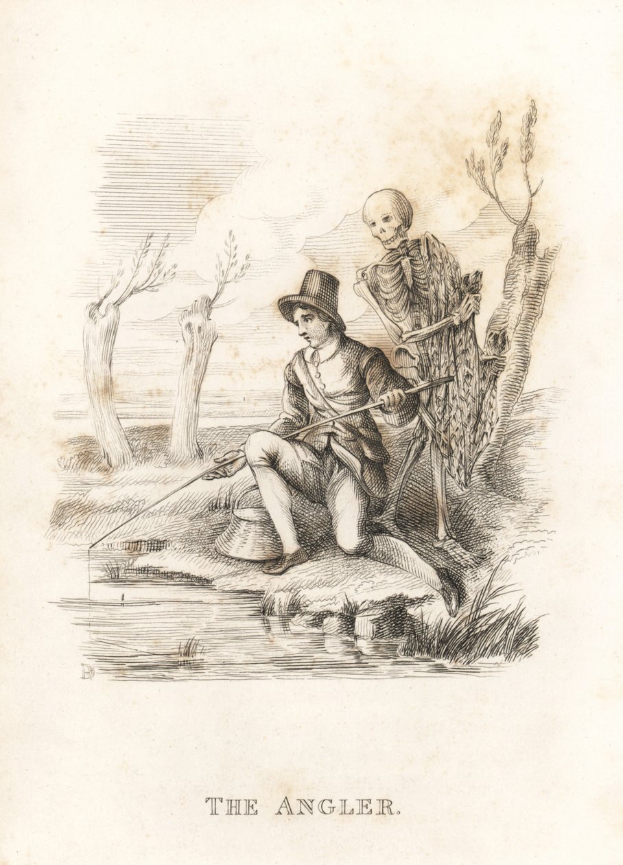 死亡与垂钓者的骷髅。 ,1827（雕刻） 作者 理查德·达格利