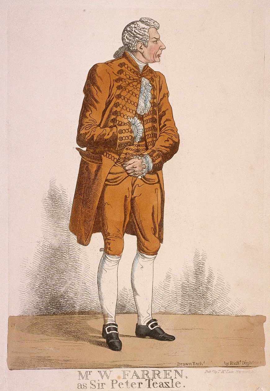 演员威廉-法伦扮演彼得-泰兹尔爵士，1824年 作者 理查德·邓顿