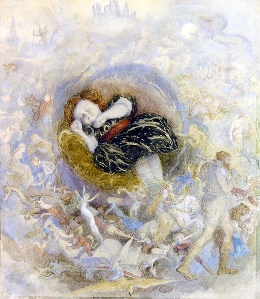 儿童的仙境之梦》（纸上水彩画） 作者 理查德·道尔