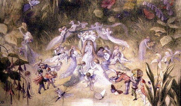 泰坦尼亚的厕所》，约1870年（纸上水彩）。 作者 理查德·道尔
