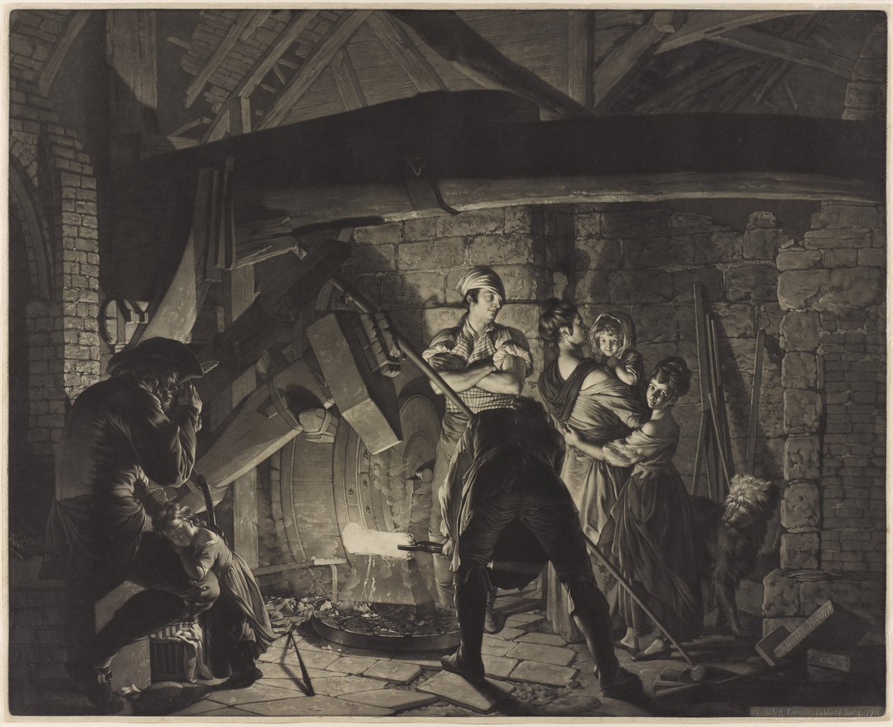 以德比的约瑟夫·赖特 (Joseph Wright) (1734-97) 命名的铁炉堡 作者 理查德·厄洛姆（Richard Earlom）