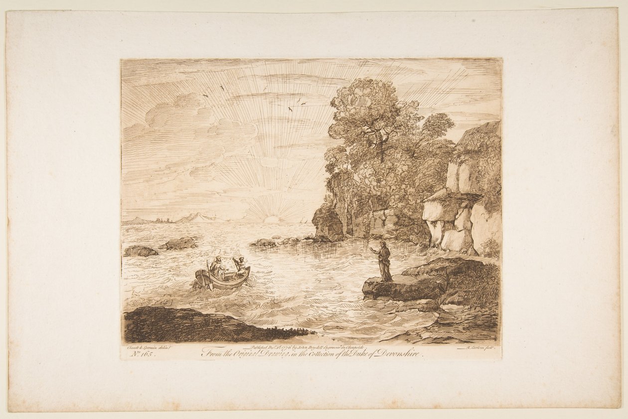基督召唤彼得和安德鲁，1776年。 作者 理查德·厄洛姆（Richard Earlom）