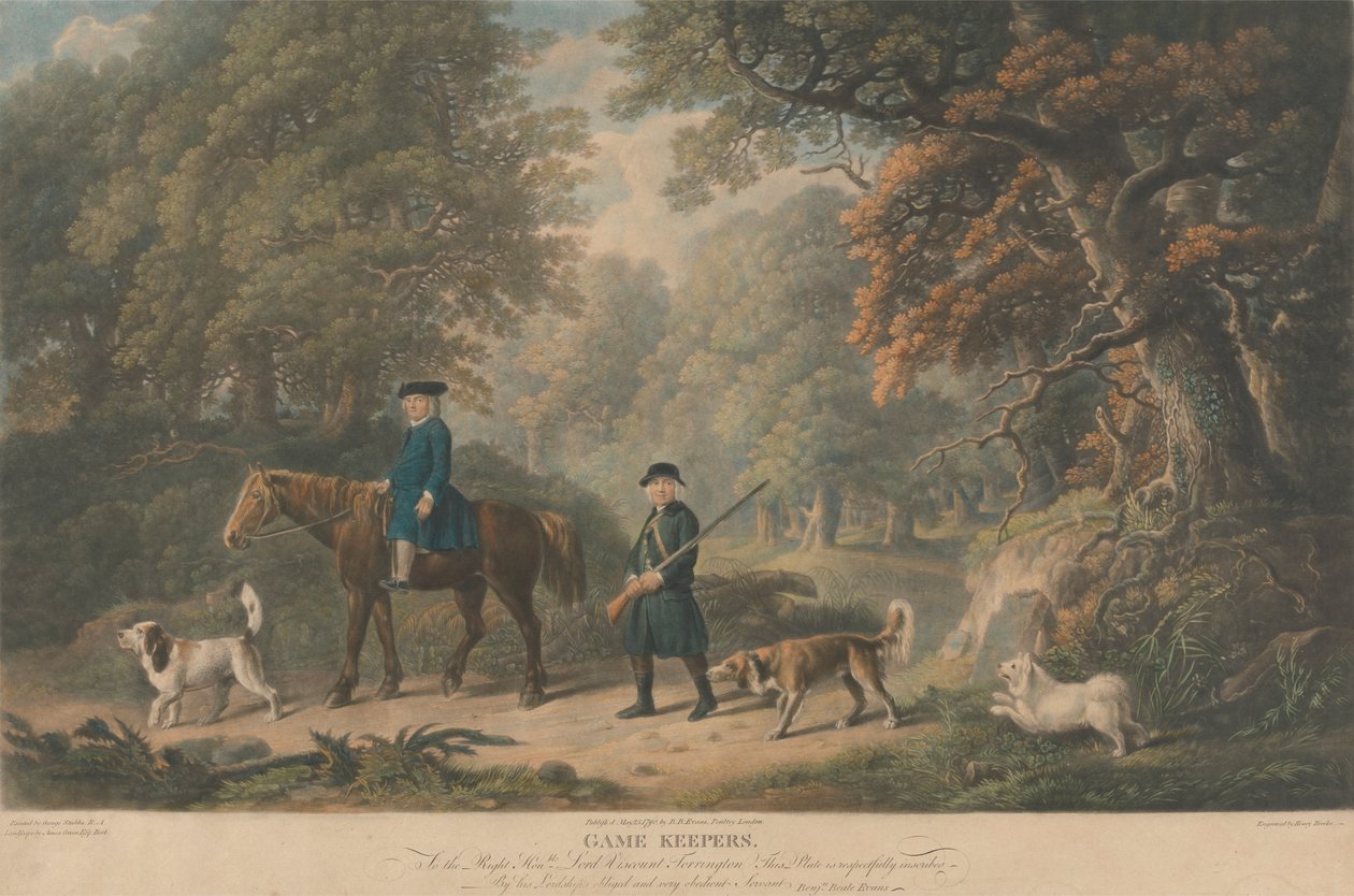 Game Keepers. To the Right Honorable. Lord Viscount Torrington 作者 理查德·厄洛姆（Richard Earlom）